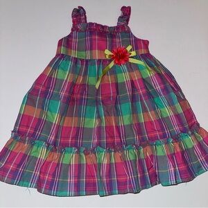 Sophie Rose Easter Dress 18 months Girls Infant pink and teal plaid